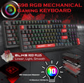 bloody S98 RGB Mechanical Gaming Keyboard with BLMS Red Plus Hot-Swappable Switch | RGB Backlit 98-Key Style Keyboard | 3-Direction Cable Management | 4M Onboard Memory | N-Key Rollover | Bloody Red
