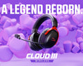 HyperX Cloud III Wireless – Gaming Headset for PC, PS5, PS4, up to 120-hour Battery, 2.4GHz Wireless, DTS Spatial Audio, 53mm Angled Drivers, Memory Foam, Durable Frame, 10mm Microphone, Black/Red